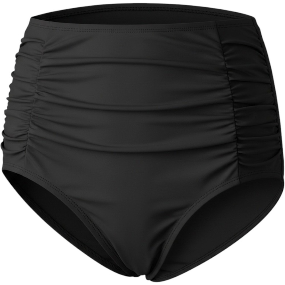 Shapermint Bikini Bottom Women XL Black High-Waisted Control Ruched UPF 50 81068